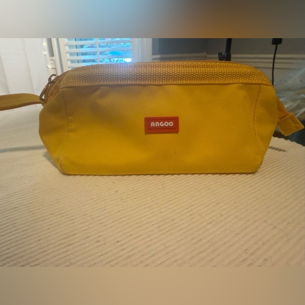 Yellow School Supplies Bag with Bright Color Sheen